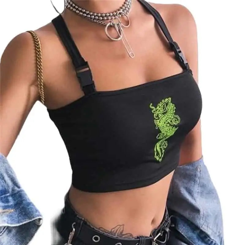 Aesthetic Dragon Crop Top for Streetwear Fashion
