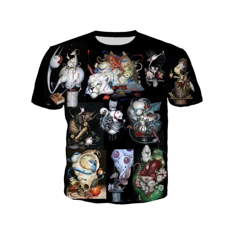 Aesthetic Garden Printed Short Sleeve O Neck T Shirt 12 / S