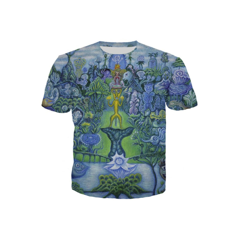 Aesthetic Garden Printed Short Sleeve O Neck T Shirt 15 / S