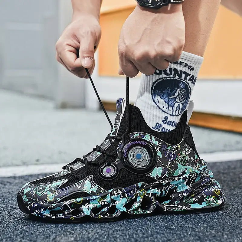 Aesthetic Graffiti Platform Breathable Sneakers