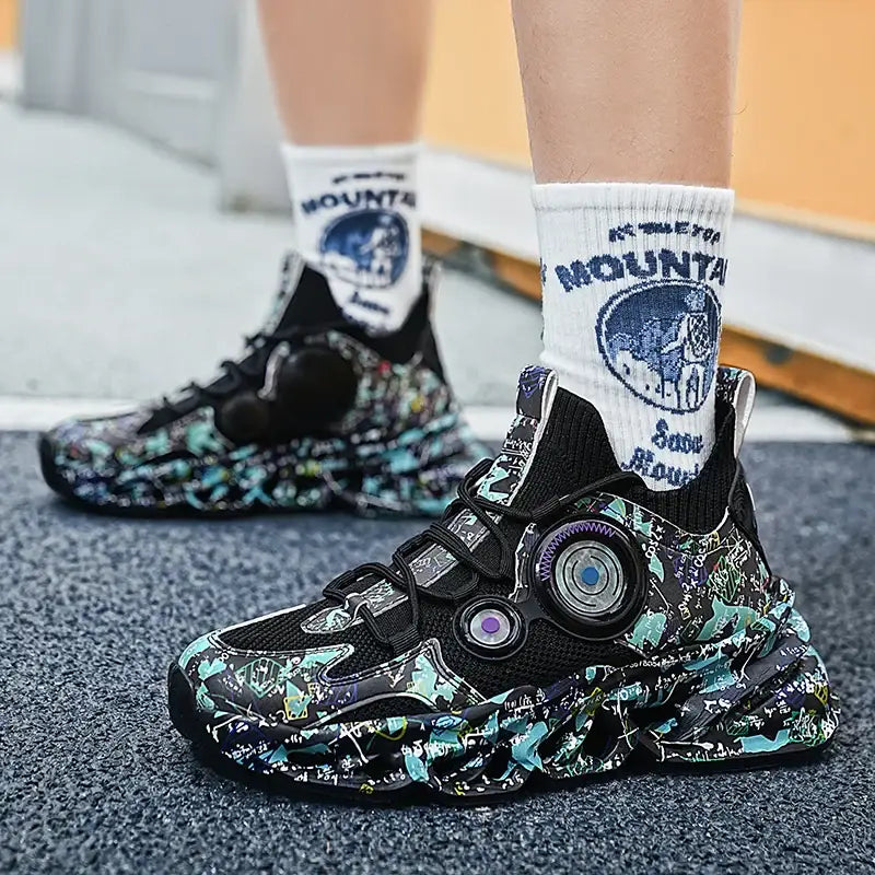 Aesthetic Graffiti Platform Sneakers Euro Size