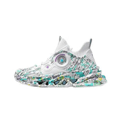 Aesthetic Graffiti Platform Sneakers Euro Size White Blue