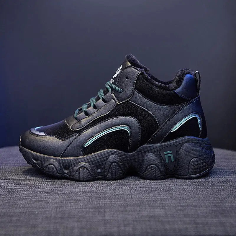 Aesthetic High Platform Sneakers Euro Size Guide Black / 5