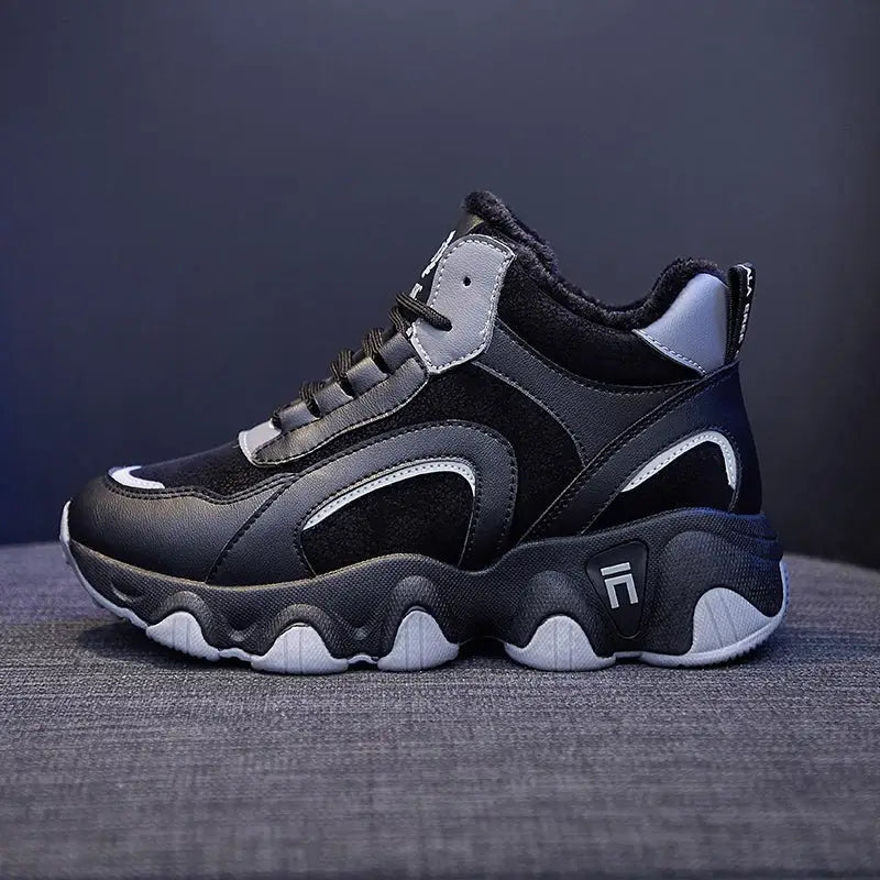 Aesthetic High Platform Sneakers Euro Size Guide Grey / 5