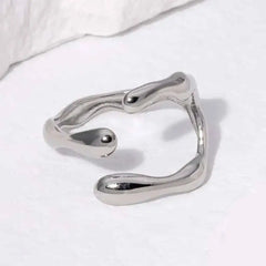 Aesthetic Irregular Stainless Steel Adjustable Open Ring