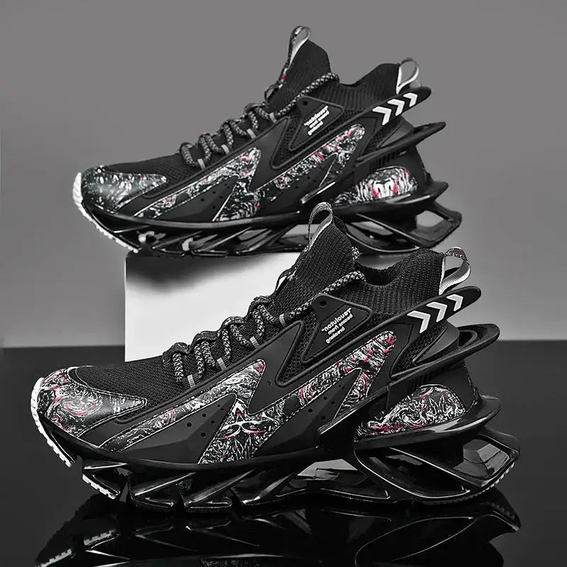 Aesthetic Leopard Breathable Blade Sneakers - Black / 39