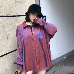 Aesthetic Luminous Long Sleeve Blouse