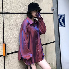 Aesthetic Luminous Long Sleeve Blouse