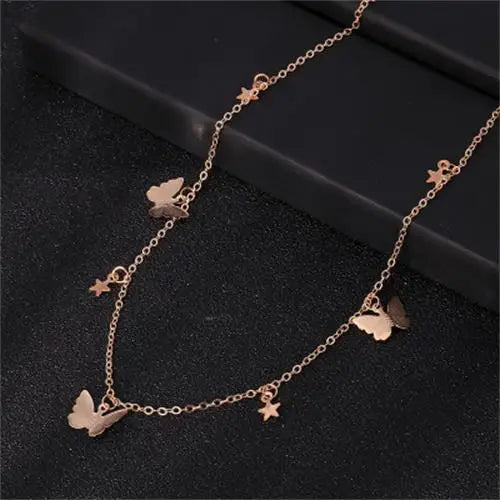 Aesthetic Metallic Butterflies Necklaces