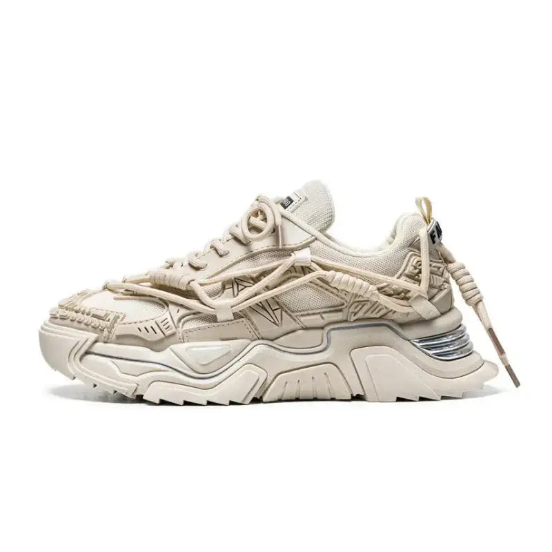 Aesthetic Nice Space Slip Platform Sneakers Beige / 39