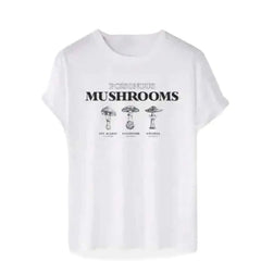 Aesthetic Oversized Mushroom Short Sleeve T Shirt - White