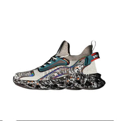 Aesthetic Painted Platform Sneakers Euro Size Gray / 39