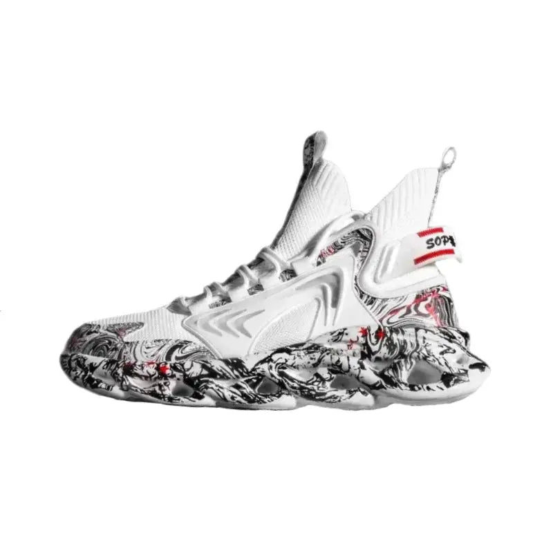 Aesthetic Painted Platform Sneakers Euro Size White / 39