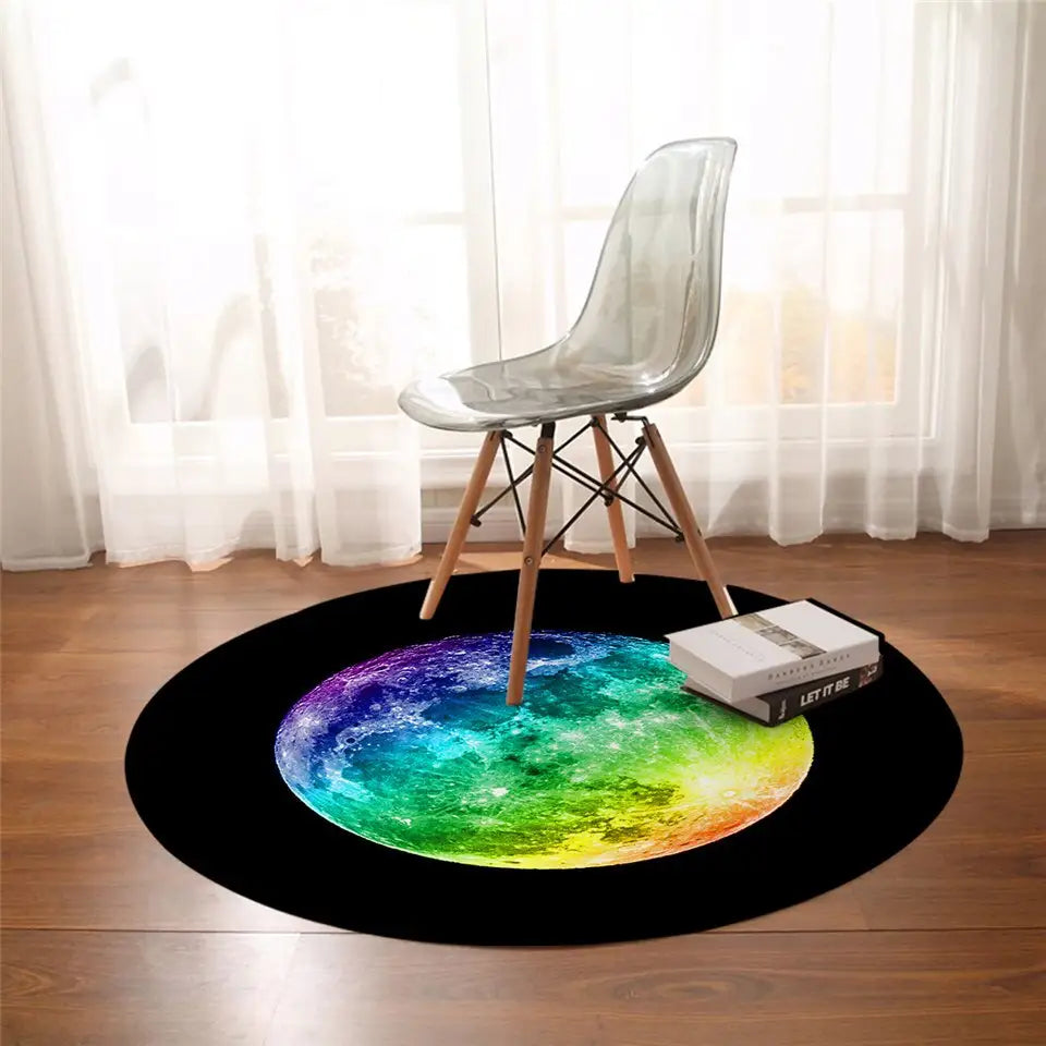 Aesthetic Planet Earth Round Carpet - Diameter 60cm