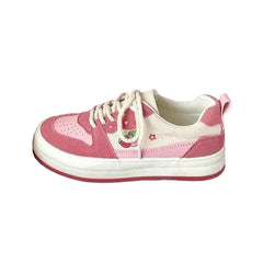 Aesthetic Platform Avocado Strawberry Sneakers - Pink / 35