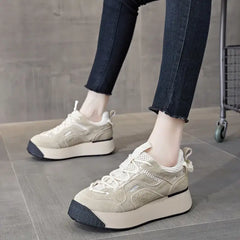 Aesthetic Platform Thick Sole Lace Up Sneakers Euro Size
