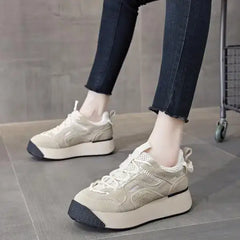 Aesthetic Platform Thick Sole Lace Up Sneakers Euro Size