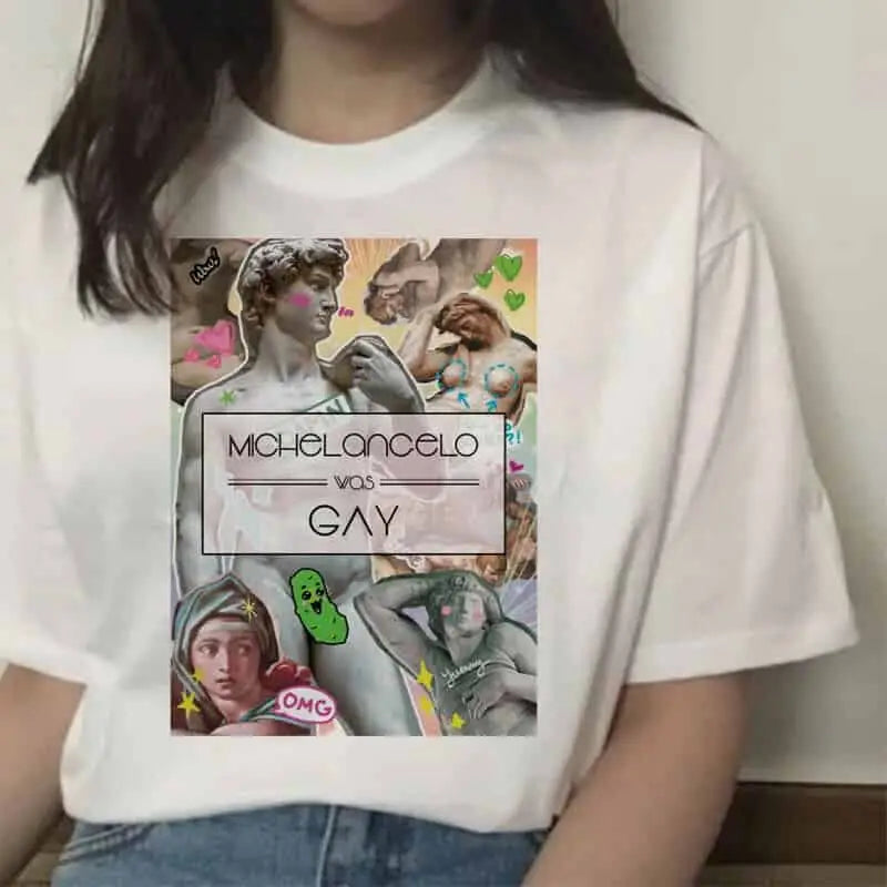 Aesthetic Printed T-shirt with Hands Graphic Design Funny