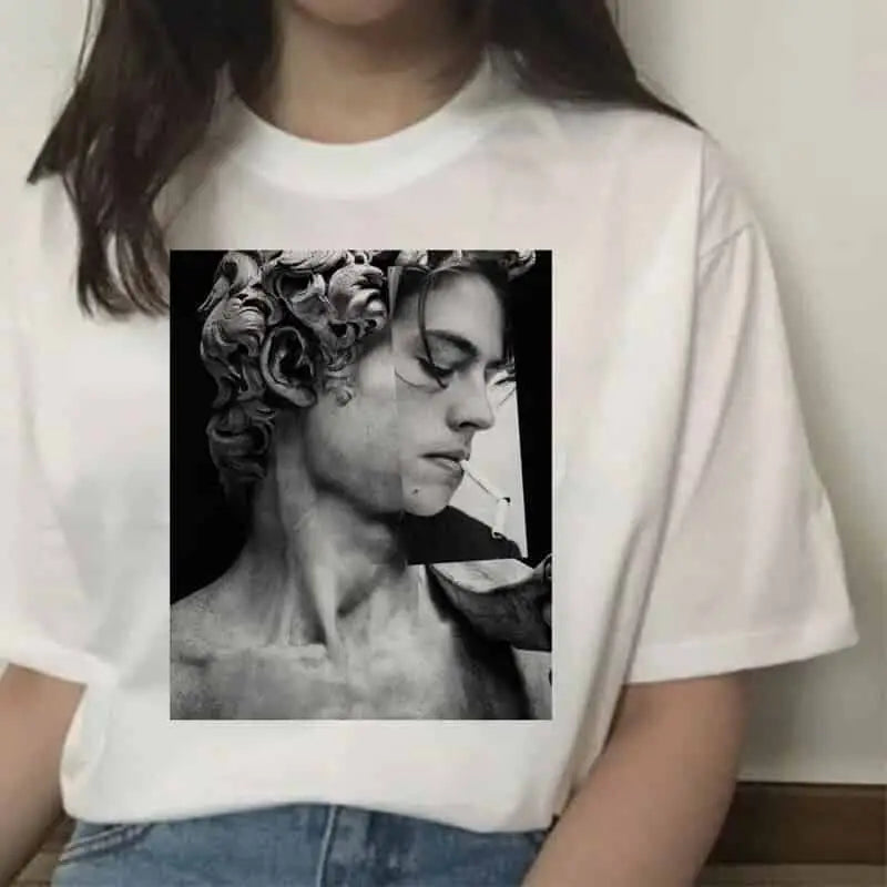 Aesthetic Printed T-shirt with Hands Graphic Design Men