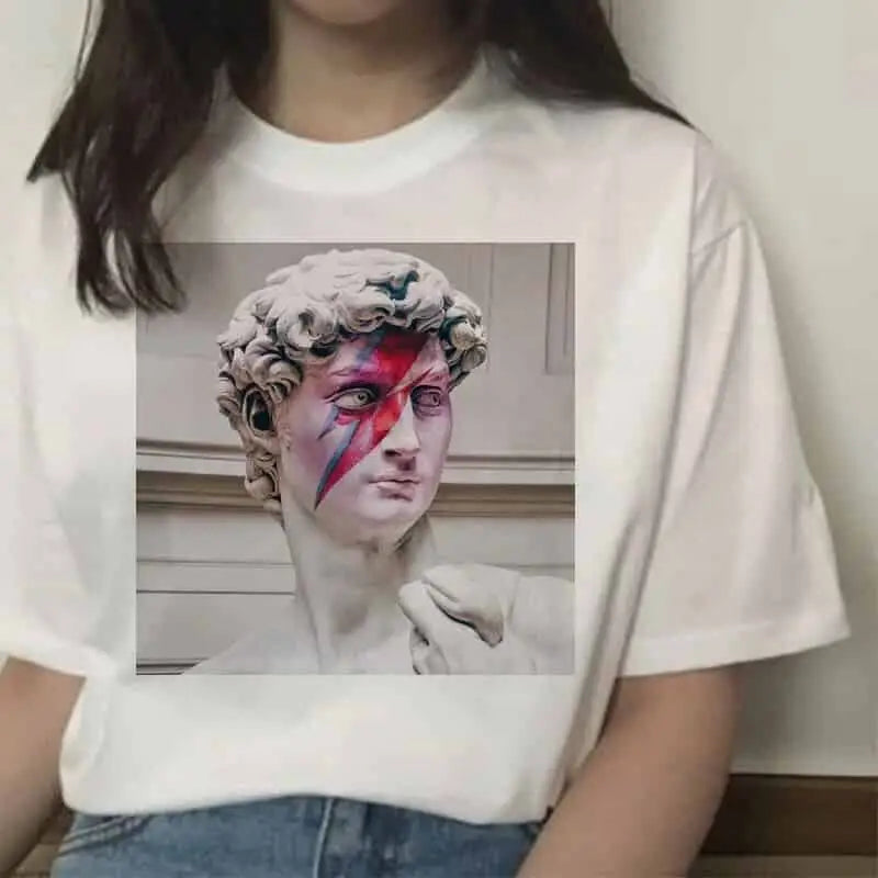 Aesthetic Printed T-shirt with Hands Graphic Design Ray