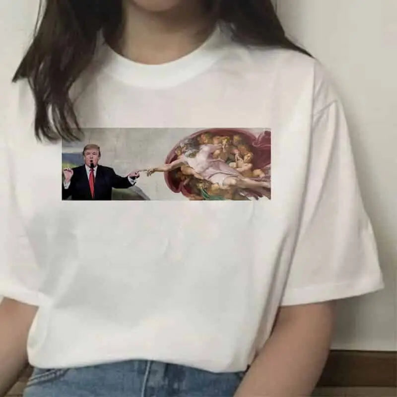 Aesthetic Printed T-Shirt with Hands Graphic Design Roma