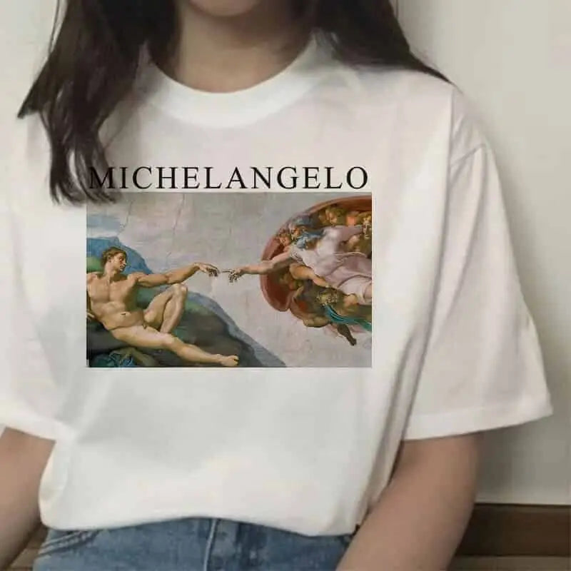 Aesthetic Printed T-shirt with Hands Graphic - Renaissance