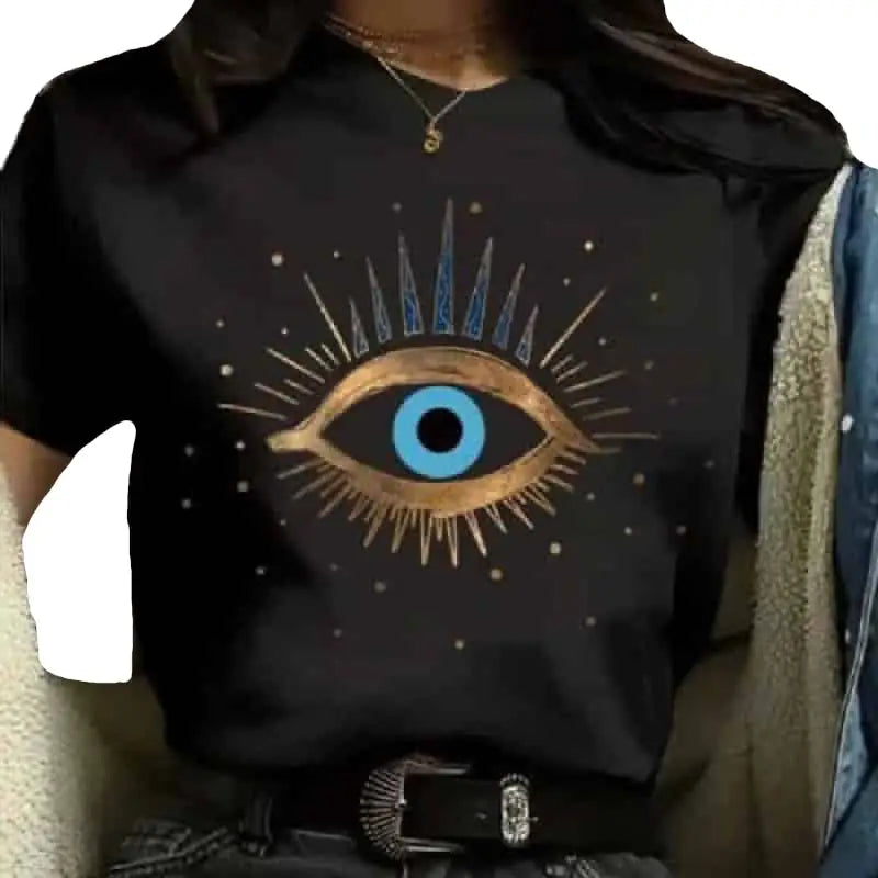 Aesthetic Round Neck Eye T Shirt for Men and Women