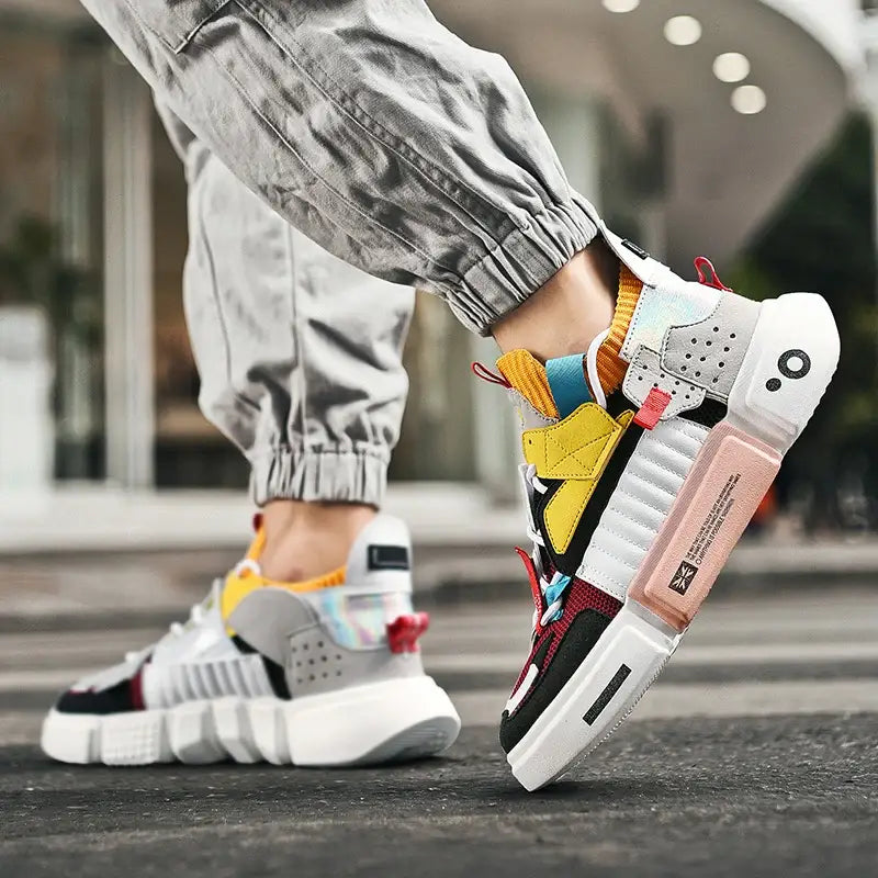 Aesthetic Skateboard Patch Lace Up Sneakers