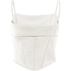 Aesthetic Slim Fit Satin Crop Top Corset