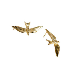 Aesthetic Stainless Steel Bird Shaped Stud Earring Gold
