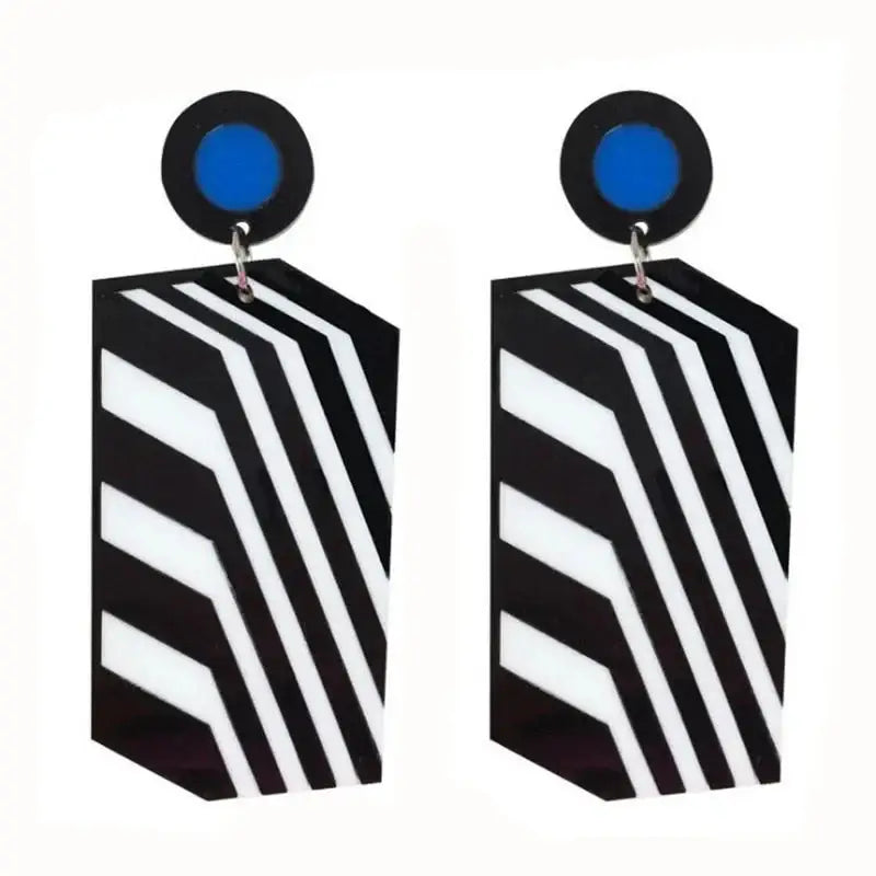 Aesthetic Stripe Drop Dangle Acrylic Square Earrings