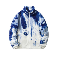 Aesthetic Tie Dye Zip Up Bomber Jacket