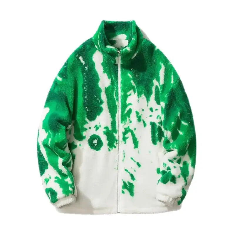 Aesthetic Tie Dye Zip Up Bomber Jacket