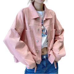 Aesthetic Turn Down Collar Denim Jackets for Everyday Wear