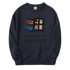 Aesthetic Vaporwave Retro Sweatshirt - Dark Blue / S