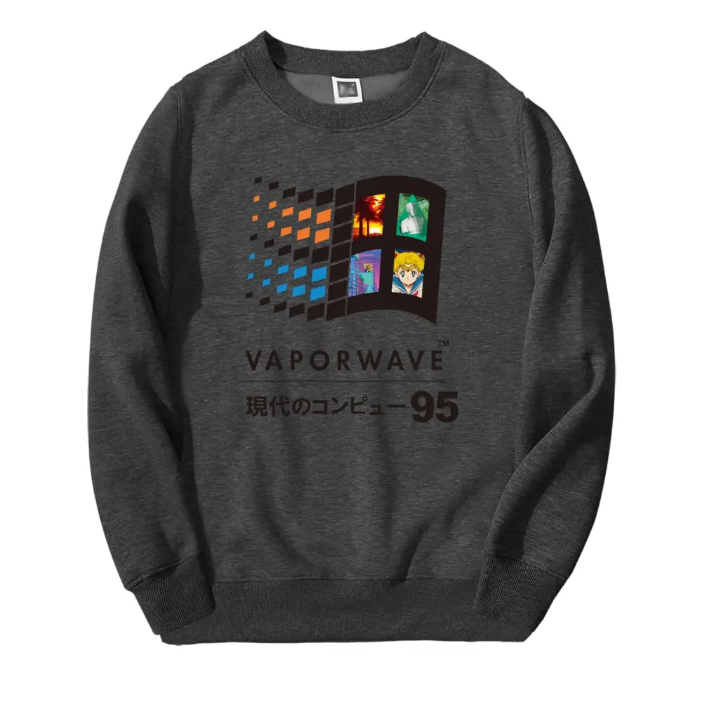 Aesthetic Vaporwave Retro Sweatshirt - Dark Gray / S