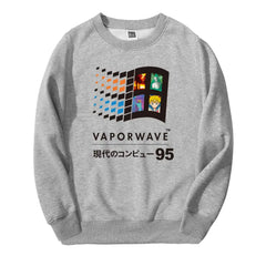 Aesthetic Vaporwave Retro Sweatshirt - Gray / S - SWEATSHIRT