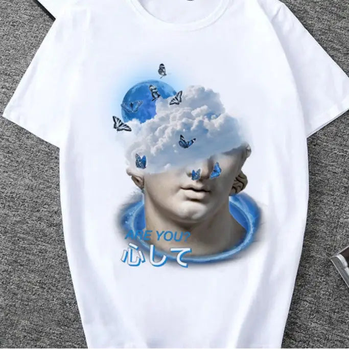 Aesthetic Vaporwave Sculpture T-shirt - Blue / S - T-Shirt