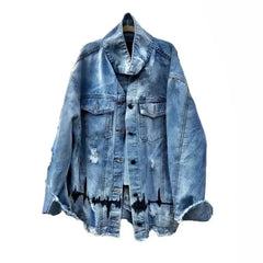 Aesthetic Vinyl Disc Denim Jacket for Women
