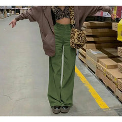 Aesthetics Solid Corduroy Wide Leg Pants