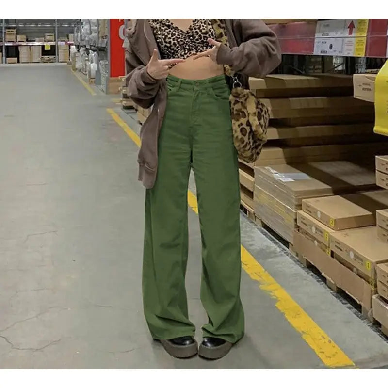 Aesthetics Solid Corduroy Wide Leg Pants