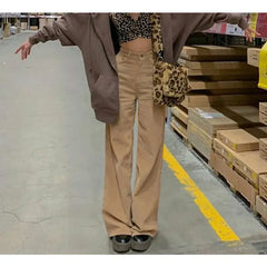 Aesthetics Solid Corduroy Wide Leg Pants