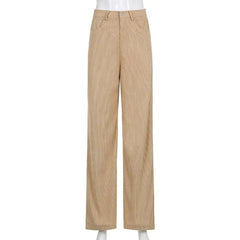 Aesthetics Solid Corduroy Wide Leg Pants