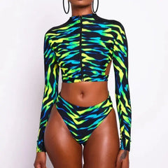 African Long-Sleeve Bikini Brazilian