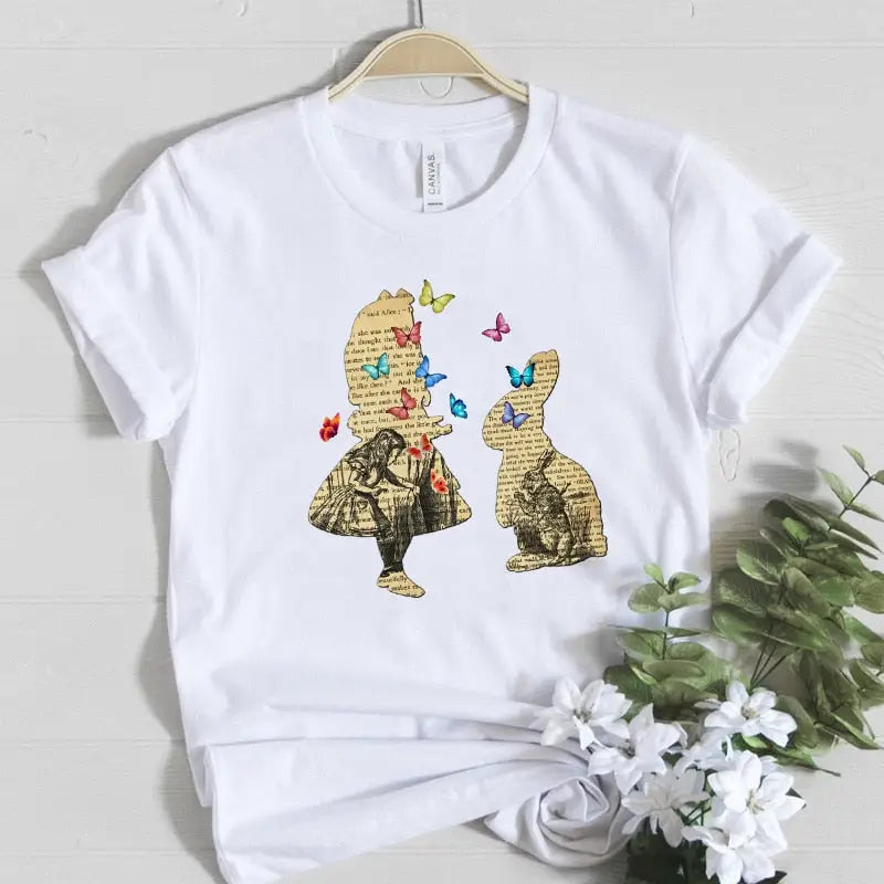 Alice In Wonderland and Rabbit T-Shirt