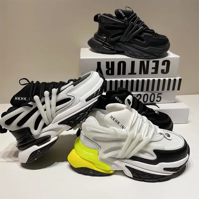 Alien Aesthetic Chunky Lace Up Non Slip Sneakers