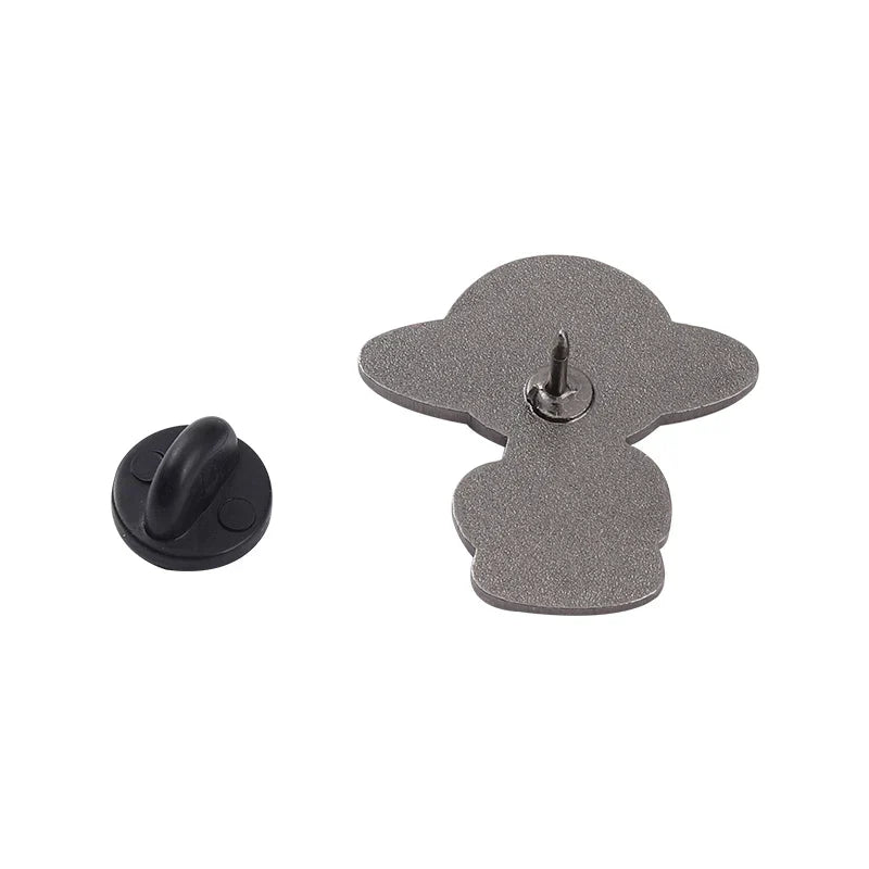 Alien Cat Lapel Badge with Moon Spaceship Design