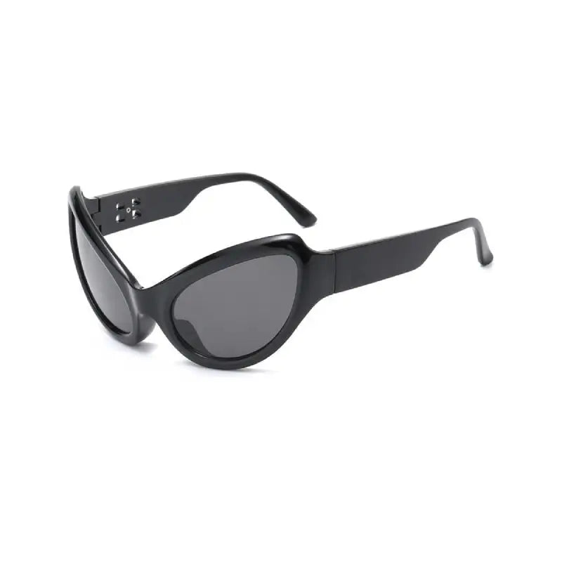 Alien Oval Sunglasses UV400 Polycarbonate Frame Black-Black