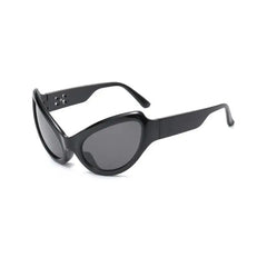 Alien Oval Sunglasses UV400 Polycarbonate Frame Black-Black