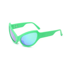 Alien Oval Sunglasses UV400 Polycarbonate Frame Green